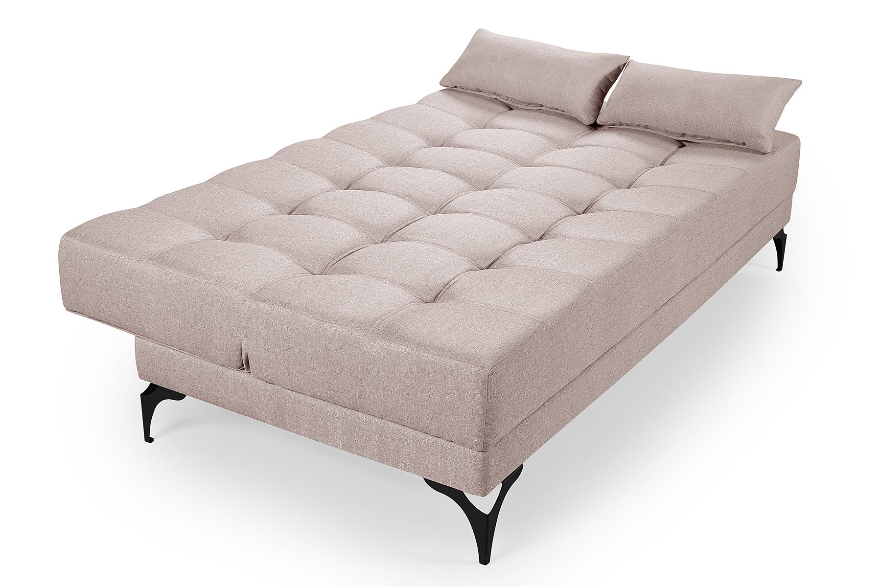 Sofá Cama Solteiro Nevada Reclinavel Revestimento Linho Pes Em Ferro