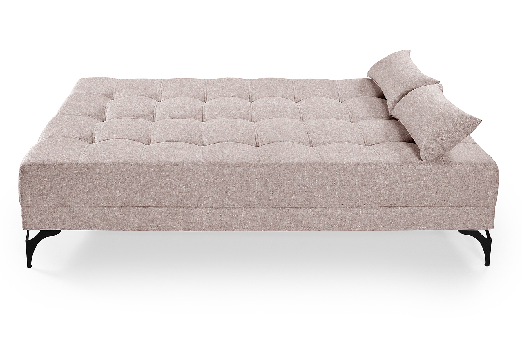 Sofá Cama Solteiro Nevada Reclinavel Revestimento Linho Pes Em Ferro