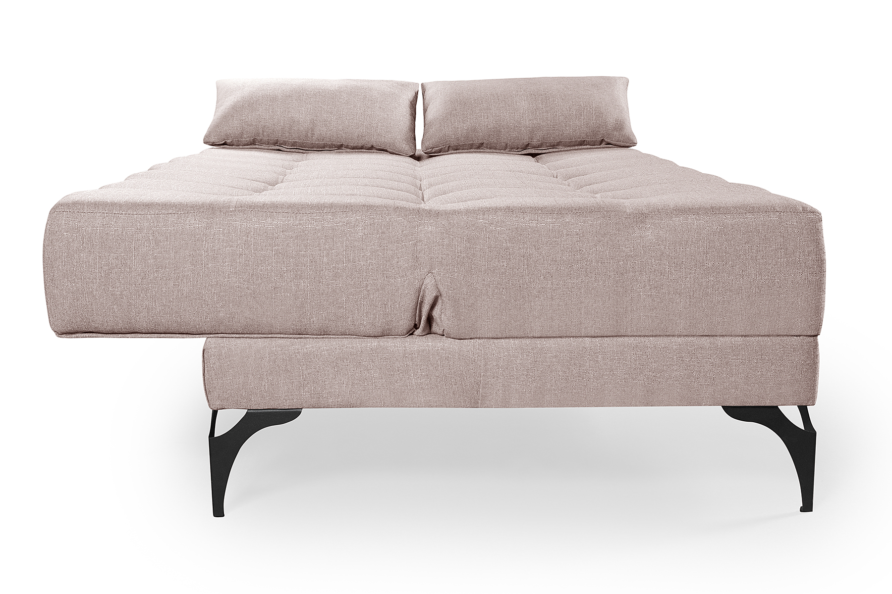 Sofá Cama Solteiro Nevada Reclinavel Revestimento Linho Pes Em Ferro