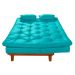 Sofa Cama Caribe 3 Lugares Reclinavel Base Em Madeira Revestido Couro Sintetico