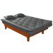 Sofa Cama Caribe 3 Lugares Reclinavel Base Em Madeira Revestido Couro Sintetico