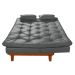 Sofa Cama Caribe 3 Lugares Reclinavel Base Em Madeira Revestido Couro Sintetico