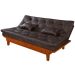Sofa Cama Caribe 3 Lugares Reclinavel Base Em Madeira Revestido Couro Sintetico