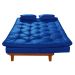 Sofa Cama Caribe 3 Lugares Reclinavel Base Em Madeira Revestido Couro Sintetico