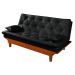 Sofa Cama Caribe 3 Lugares Reclinavel Base Em Madeira Revestido Couro Sintetico