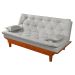 Sofa Cama Caribe 3 Lugares Reclinavel Base Em Madeira Revestido Couro Sintetico