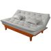 Sofa Cama Caribe 3 Lugares Reclinavel Base Em Madeira Revestido Couro Sintetico
