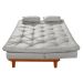 Sofa Cama Caribe 3 Lugares Reclinavel Base Em Madeira Revestido Couro Sintetico