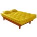 Sofa Cama Caribe 3 Lugares Reclinavel Base Em Madeira Revestido Couro Sintetico