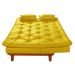 Sofa Cama Caribe 3 Lugares Reclinavel Base Em Madeira Revestido Couro Sintetico