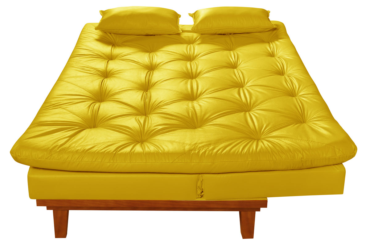 Sofa Cama Caribe 3 Lugares Reclinavel Base Em Madeira Revestido Couro Sintetico