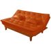 Sofa Cama Caribe 3 Lugares Reclinavel Base Em Madeira Revestido Couro Sintetico
