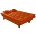 Sofa Cama Caribe 3 Lugares Reclinavel Base Em Madeira Revestido Couro Sintetico