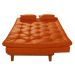 Sofa Cama Caribe 3 Lugares Reclinavel Base Em Madeira Revestido Couro Sintetico