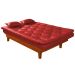 Sofa Cama Caribe 3 Lugares Reclinavel Base Em Madeira Revestido Couro Sintetico