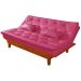 Sofa Cama Caribe 3 Lugares Reclinavel Base Em Madeira Revestido Couro Sintetico