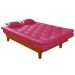Sofa Cama Caribe 3 Lugares Reclinavel Base Em Madeira Revestido Couro Sintetico