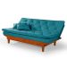 Sofa Cama Caribe 3 Lugares Reclinavel Base Em Madeira Revestido Suede
