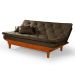 Sofa Cama Caribe 3 Lugares Reclinavel Base Em Madeira Revestido Suede