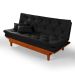 Sofa Cama Caribe 3 Lugares Reclinavel Base Em Madeira Revestido Suede