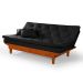 Sofa Cama Caribe 3 Lugares Reclinavel Base Em Madeira Revestido Suede
