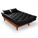 Sofa Cama Caribe 3 Lugares Reclinavel Base Em Madeira Revestido Suede