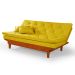 Sofa Cama Caribe 3 Lugares Reclinavel Base Em Madeira Revestido Suede