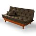 Sofa Cama Caribe 3 Lugares Reclinavel Com 2 Banquetas Base Em Madeira Revestido Suede