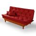 Sofa Cama Caribe 3 Lugares Reclinavel Com 2 Banquetas Base Em Madeira Revestido Suede