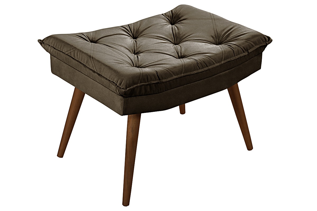 Sofa Cama Caribe 3 Lugares Reclinavel Com 2 Banquetas Base Em Madeira Revestido Suede