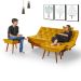 Sofa Cama Caribe 3 Lugares Reclinavel Com 2 Banquetas Base Em Madeira Revestido Suede