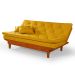 Sofa Cama Caribe 3 Lugares Reclinavel Com 2 Banquetas Base Em Madeira Revestido Suede