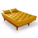 Sofa Cama Caribe 3 Lugares Reclinavel Com 2 Banquetas Base Em Madeira Revestido Suede