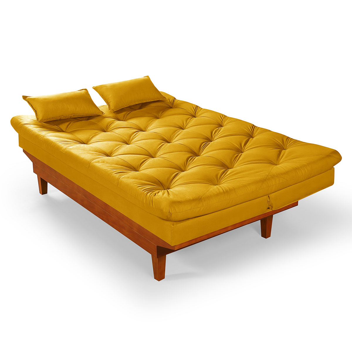 Sofa Cama Caribe 3 Lugares Reclinavel Com 2 Banquetas Base Em Madeira Revestido Suede