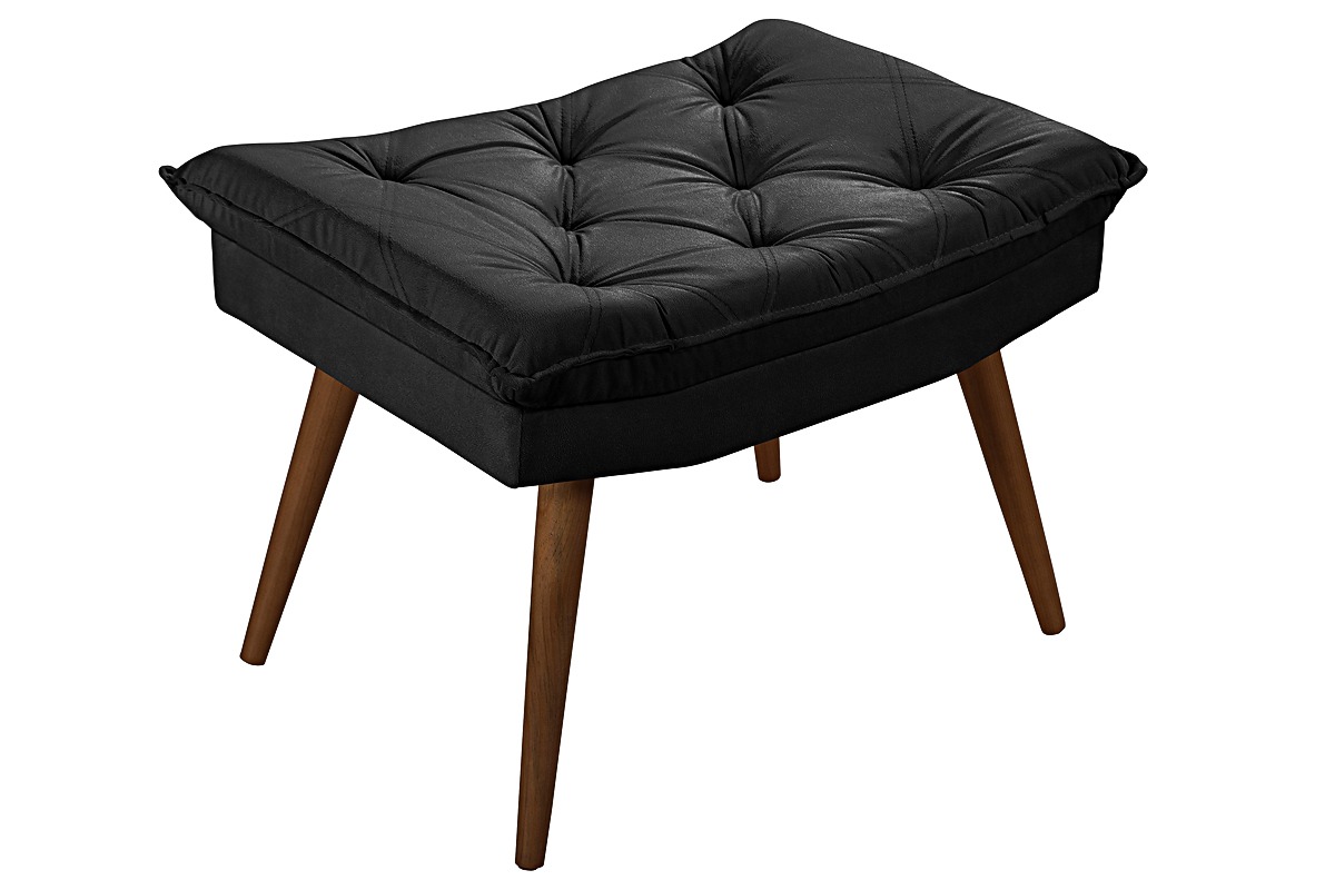 Sofa Cama Caribe 3 Lugares Reclinavel Com 2 Banquetas Base Em Madeira Revestido Suede