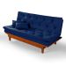 Sofa Cama Caribe 3 Lugares Reclinavel Com 2 Banquetas Base Em Madeira Revestido Suede