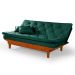Sofa Cama Caribe 3 Lugares Reclinavel Com 2 Banquetas Base Em Madeira Revestido Suede