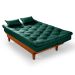 Sofa Cama Caribe 3 Lugares Reclinavel Com 2 Banquetas Base Em Madeira Revestido Suede