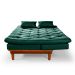 Sofa Cama Caribe 3 Lugares Reclinavel Com 2 Banquetas Base Em Madeira Revestido Suede