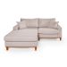 Sofa Living 2 Lugares Chaise Lado Direito Revestido Linho Base em Madeira