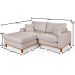 Sofa Living 2 Lugares Chaise Lado Direito Revestido Linho Base em Madeira