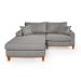 Sofa Living 2 Lugares Chaise Lado Direito Revestido Linho Base em Madeira