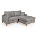 Sofa Living 2 Lugares Chaise Lado Esquerdo Revestido Linho Base em Madeira