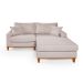 Sofa Living 2 Lugares Chaise Lado Esquerdo Revestido Linho Base em Madeira