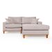 Sofa Living 2 Lugares Chaise Lado Esquerdo Revestido Linho Base em Madeira