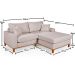 Sofa Living 2 Lugares Chaise Lado Esquerdo Revestido Linho Base em Madeira