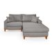Sofa Living 2 Lugares Chaise Lado Esquerdo Revestido Linho Base em Madeira