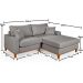 Sofa Living 2 Lugares Chaise Lado Esquerdo Revestido Linho Base em Madeira