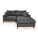 Sofa Living 2 Lugares Chaise Lado Esquerdo Revestido Linho Base em Madeira
