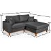 Sofa Living 2 Lugares Chaise Lado Esquerdo Revestido Linho Base em Madeira
